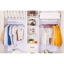 Quality Hangers Plastic Non Velvet Non-Flocked Thin Compact Skirt And Pant Hangers With Metal Clips - Suited For Pants Blouses Coats - 360 Swivel Hook (Raspberry, 20),Raspberry - Raspberry - View 8