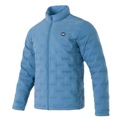 Skechers Herrkort dunjacka i bomull, 80 % dunfyllning, lätt, varm och bekväm för vardagsbruk, promenader, pendling, löpning, lös passform, rekommenderar att du väljer en större storlek