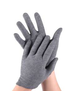 3双白色手套，适合湿疹和手部干燥 - 透气工作手套，带衬里 - 保湿SPA级柔软珠宝检查手套 - 弹性贴合布手套，适合大多数女性，可用于挖掘、种植、除草，保护指甲和手指，男女通用，全指手套，可手洗 - 彩色 - 查看 6