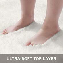 Alfombras OLANLY para sala de estar y dormitorio, lavables a máquina de 4x5.9 pies, alfombra suave y esponjosa junto a la cama, alfombra de interior para niños y niñas, dormitorios, habitaciones de guardería, decoración estética del hogar, color marfil - Beis - Ver 7