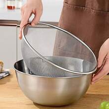 2 Pieces Stainless Steel Drain Basket And Sink Set, Large Fruit Mesh Basket, Sink, Microporous Strainer, Suitable For Washing Vegetables, Fruits And Rice, Dishwasher , Perfect For Pasta And Berries. - Multicolor - View 10