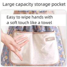 1pc Women Kitchen Apron, Wipe-Clean Homewear Fashion Princess Cooking Apron Ditsy Floral Pattern Bib Apron, Oil/Stain Resistant Princess Dress Style - Multicolor - View 10