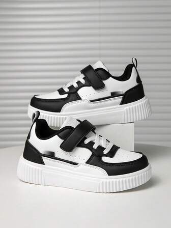 1 par de zapatillas de moda versátiles para niños, zapatos planos casuales cómodos y antideslizantes para niños y niñas para uso al aire libre