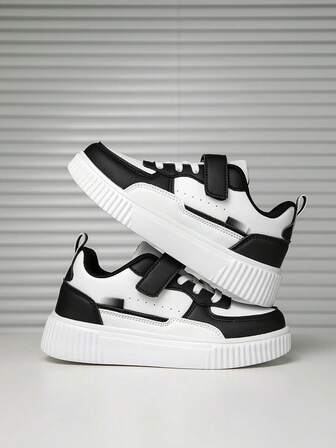 1 par de zapatillas de moda versátiles para niños, zapatos planos casuales cómodos y antideslizantes para niños y niñas para uso al aire libre