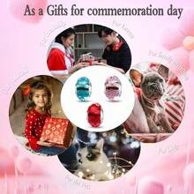 MICOO 925 Sterling Silver Charms For Bracelets,Fashion DIY Dangle Pendants Beads Simulated Birthstone Charms,Birthday Gifts For Women,3PaleBlueRedandPinkCharms - 3個淺藍色,紅色和粉紅色的吊墜 - 查看 6