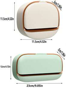 带沥水盘的豪华皂碟，防水皂架，淋浴皂碟，壁挂式皂盒，带排水盖的壁挂式皂碟，必备浴室用品，返校季好物 - 彩色 - 查看 2