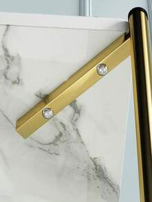 Mesa de centro Mesa auxiliar redonda con diseño de mármol, mesa auxiliar moderna y sencilla junto al sofá, soporte de almacenamiento de 2 niveles - Blanco - Ver 4