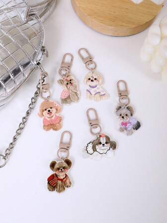 1pc Acrylic Pet Dog Keychain Exquisite Pet Men's Charm Car Keychain Fashion Handbag Backpack Mobile Pendant Accessories Keychain Boyfriend Birthday Gift Family And Friends Holiday Jewelry Gift Pet Store Souvenir Gift For Dog Lovers