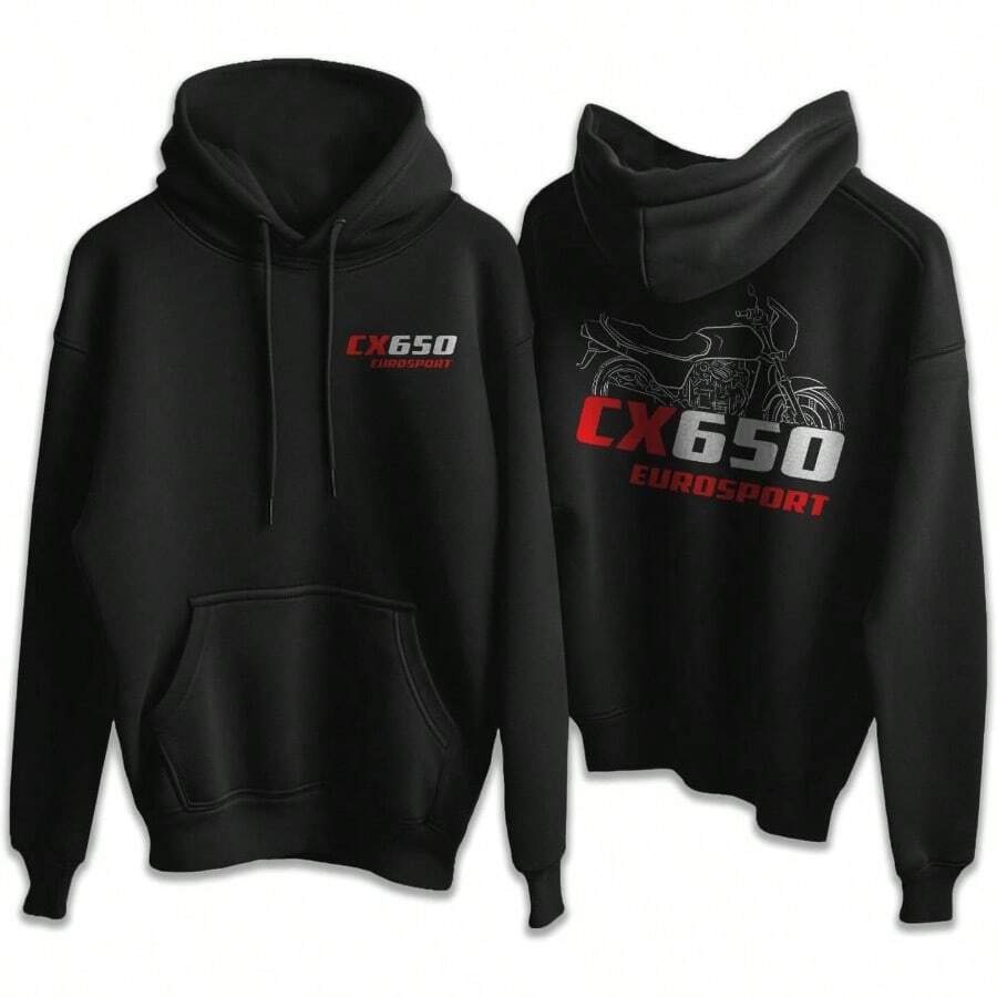 CX 650 C/E/ 1983 - 1985 Sudadera con capucha - Sudadera de motociclista para hombres y mujeres, regalo para entusiastas del motociclista - M + negro-E 1983-1985 - Ver 1