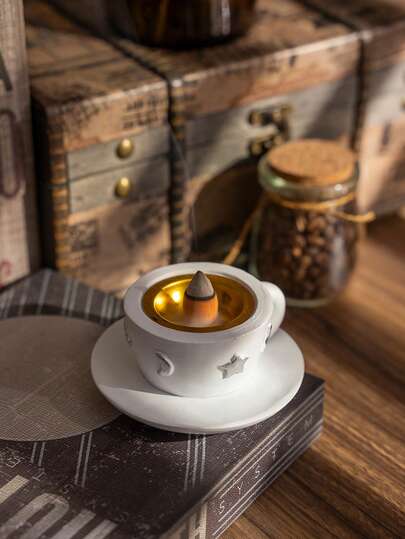 1pc Creative Star & Moon Shaped Incense Burner, Home Decor Incense Holder, Ramadan Decoration, Eid Gift