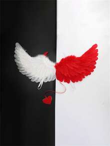 1 pieza Maquillaje de fiesta, disfraces, accesorios, alas de ángel demonio, alas de plumas de pequeño monstruo - Multicolor - Ver 13