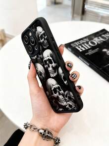 Skeleton 1pc Skull Design Phone Case, Gothic Dark Art Protective Cover, Shockproof, Compatible With IPhone 17 Pro Max/17 Pro/17/16 Pro Max/16 Pro/16/15/14/13/12/11/Pro/Pro Max/X/XR/XS/XS Max/7/8/Plus, Fashion Accessory - Multicolor - View 4