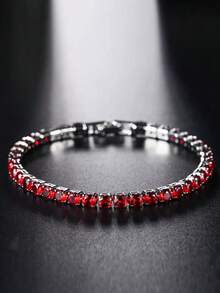 1 Piece Men's Hip-Hop Diamond Bracelet, Sparkling, Unisex Micro-Inlaid Zirconia Bracelet, Suitable For Daily Wear, Exquisite Gift