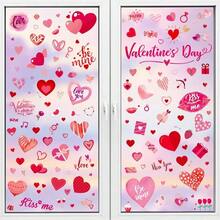 9 Blatt Valentinstag Fensteraufkleber Valentinstag Dekorations Aufkleber, große Herz Fensteraufkleber für Valentinstag Party Zubehör Hochzeitstag Accessoires - Verschiedenfarbig - Übersicht 2
