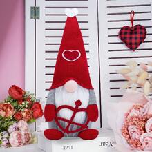 1 păpușă de Ziua Îndrăgostiților, Rudolf, renul cu nas roșu, decorațiune cu piticul Rudolf fără chip, material textil cusut manual, simbolism romantic cu urări calde. Ideală ca și cadou de Ziua Îndrăgostiților, pentru vitrină, pentru decorarea casei sau ca un cadou atent. Servește și ca semn de afecțiune pentru cupluri, romantici și oameni care oferă cadouri. - Roz - Vizualizare 10