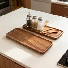 1件/2件/套 红木托盘，长方形木质收纳托盘，厨房整理托盘，食物盛放托盘，木质熟食板，木质皂碟托盘，浴室台面托盘，水槽托盘 - 彩色 - 查看 12