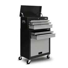 7 Drawers Large Tool Chest Trolley Lockable Toolbox Tools Storage Box Cabinet Cart Garage Ute Organiser Boxes Heavy Duty Multi Height With Brake Sturdy Construction Grey