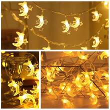 1 pieza de luces LED en forma de luna y estrellas, luz cálida dorada y luces de colores preciosas, iluminación festiva, adecuada para decoración interior, dormitorio, cumpleaños, boda, fiesta, San Valentín, Acción de Gracias, Navidad, regalo de Año Nuevo (pilas AA no incluidas). - Multicolor - Ver 9