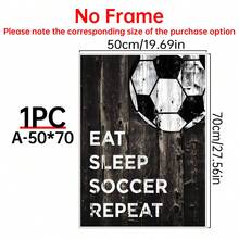 1 buc poster pânză fără ramă, poster sportiv cu fotbal, poster decorare interioară cu pasionați de fotbal, cadou, decorare de perete. Decorare mobilier interioară. Postere pentru cameră, decor pentru casă, decorare estetică a camerei, produse de decorare interioară. Cadru opțional.