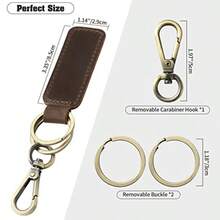 JackandChris Genuine Leather Car Keychain Universal Key Fob Keychain Leather Key Chain Holder For Men And Women JC306 - Coffee*2 - View 2