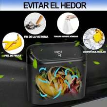 2 Pack Cubo de Basura Para Coche con Tapa, Mini Bote de Basura para Auto con 5 Rollos de Bolsas de Basura Portátil Organizador de Basura para Automóviles Accesorios Cubeta de Basura(default) - Multicolor - Ver 6
