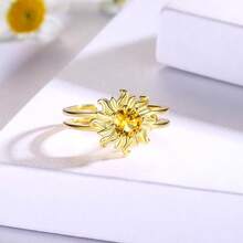 925 Sterling Silver Toe Rings For Women Boho Adjustable Mid Finger Rings Summer Vacation Ocean Beach,Sun - Sun - View 3