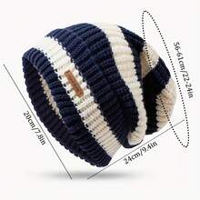2025 New Brimless Women's Hat, Universal Striped Warm Lightweight Hat Autumn And Winter