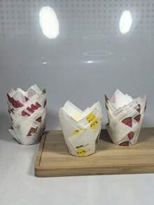 50pcs/100pcs Watermelon/Lemon/Tulip Cupcake Liners, Non-Stick Baking Cups, Suitable For Birthday, Wedding, Holiday Party Decoration, Catering Events - Multicolor - View 6