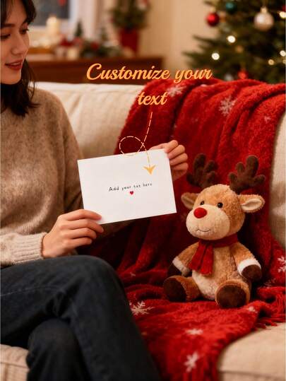 4/8Pcs Custom Christmas Message Cards – Personalized With Your Text, Beautiful Christmas Design, Perfect For Holiday Gifts, Cards For Friends, Family, And Loved Ones
