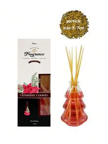 Aromaterapia Livre de Fogo de Natal, com formato de árvore de Natal, oferece uma variedade de fragrâncias para escolher, servindo tanto como um difusor de aromas quanto como um elemento decorativo. É adequado para fragrâncias domésticas, purificação do ar e decorações de feriados. A cor e a quantidade de vime são aleatórias.