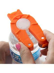 Ergonomic Can Opener, Easy-To-Hold Tin Sealer, Plastic Bottle Cap Opener, Pull-Tab Can Kitchen Tool, Durable Design - Orange - View 1