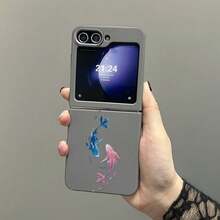 1PC Adorable Cartoon Spinning Koi 2D Printed Pattern Foldable Phone Case, Compatible With Galaxy Z Flip7 Case, 6, 5, 4, 3 Series. Full-Coverage Protection With Scratch-Resistant, Slim, And Shockproof Features. Available In Multiple Colors, Suitable For Both Men And Women. Perfect Christmas Or Holiday Gift. - Brown - View 3