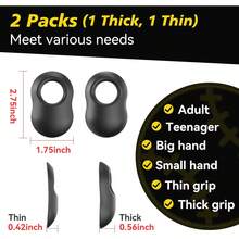 Paquete de 2 bateadores de béisbol para entrenamiento, protector de pulgar de béisbol, agarre de bateo, accesorios de béisbol, equipo de entrenamiento de béisbol, protector de pulgar, entrenador de - Negro - Ver 10