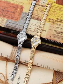 1pc Elegant Oval Dial Bamboo Strap Quartz Women's Watch - Charming Elegant, Versatile Fashion, Brightens Complexion, Suitable For Commuting And Daily Matching, Birthday Gift, Women's Gift, Anniversary Gift, Gift, Year-End Promotion, Cyber Monday Gift, Halloween Promotion And Other Holiday Gifts, No Gift Box Included - White - View 5