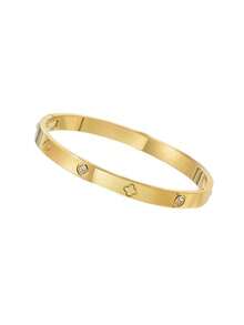 Bộ 5 chiếc/bộ vòng tay thép không gỉ nhiều màu cá nhân hóa, thiết kế độc đáo, thời trang, thiết kế nhiều yếu tố, quà tặng lý tưởng tinh tế, trang sức không phai màu, phong cách - Vàng 4 - Xem 14