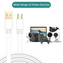 Micro Potencia 2 Unidades, Cordn Plano Micro Carga Rpida, Cargador para Neos Smartcam, Yi Cam, Nest Cam, Blink XT Outdoor 3 Camera, Furbo Dog, Arlo Q, Netvue, One Controller - 3M + Blanco - Ver 4