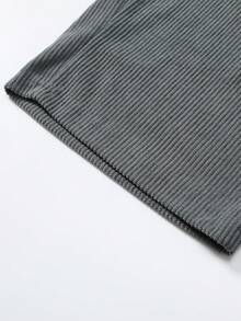 男士休闲直筒灯芯绒裤，宽松百搭长裤 - 淺灰色 - 查看 4