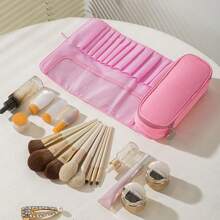1pc Makeup Bag Makeup Brush Holder Organizer, Multifunctional Foldable Professional Cosmetic Storage Pouch - Multicolor - View 5
