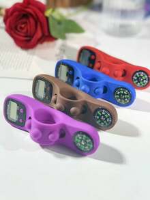 عداد خرز يدوي مع وظيفة البوصلة، إضاءة LED، عداد إلكتروني، مصنوع من مادة مطاطية، عداد متعدد الوظائف محمول للصلاة والإيمان والمستودعات وتدفق الناس وغيرها - متعدد الألوان - مشاهدة 8