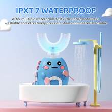 U-Shaped Electric Toothbrush Set, Smart Timer, 3 Cleaning Modes, 360° Auto Brushing, IPX7 Waterproof, Cartoon Dinosaur Design, 2 Replaceable Brush Heads, USB Rechargeable, Suitable As Christmas, Thanksgiving Or Birthday Gift For Family And Friends - Multicolor - View 10
