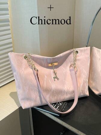 Fashionable Retro Large Capacity Crocodile Print Women's Shoulder Tote Bag, Suitable For Shopping, Wallet, Purse, Young Ladies, College Students, Newlyweds, White Collars. Very Suitable For Office, University, Work, Business, Commute, Outdoor Activities, Travel And Picnic