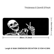 1pc Cool Skull Graphic Gaming Mouse Pad, Non-Slip Mouse Mat Suitable For Home And Office Use, Large Size Gaming Mouse Pad With Durable Stitched Edges, Extended Keyboard Mat For Gaming, Home And Office - Black and White - View 14