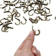 10 Pieces Zinc Alloy Antique Wall Mounted Delicate Small Hooks With Screws For Home Hanging Keys, Towel, Hat, Coat, Kitchen Supplies Etc (Bronze),Bronze - 銅色 - 查看 4
