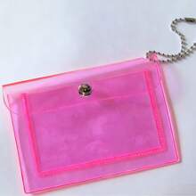 1pc Fashionable Transparent Glitter Card Holder, Unisex - Portable Multi-Functional ID Credit Card Wallet - Multicolor - View 13