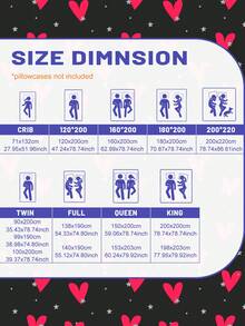 1 قطعة ملاءة سرير مطبوعة بنمط قلب هندسي أبيض وأحمر فاتح على طراز حديث بسيط، غطاء سرير مطبوع للغرفة، مفروشات (لا يشمل غطاء وسادة)