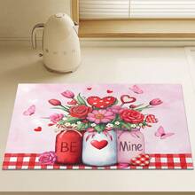 1片心形花朵图案吸水沥水垫，适用于厨房装饰、咖啡机垫、手工咖啡壶沥水垫、厨房地垫、餐桌垫、厨房台面沥水垫、早餐垫、耐热防滑沥水垫、硅藻土沥水垫，可遮盖污渍，超强吸水，易于清洁，非常适合厨房、餐桌、咖啡馆、酒吧、节日、派对、家居装饰、节日礼物。 - 粉色 - 查看 4