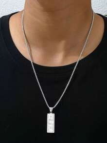 1件男士独特嘻哈风格美元符号吊坠项链，美元图案吊坠项链，吸睛设计，彰显个性，适合嘻哈风格服装、聚会和日常休闲穿着 - 白色 - 查看 2