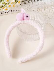 1 buc. Bandă de păr drăguță din pluș 3D cu urechi de iepure, potrivită pentru uz zilnic, toamnă/iarnă