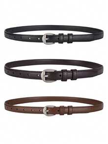 时尚百搭细腰带套装，简约时尚PU腰带，可搭配连衣裙、衬衫、外套、牛仔裤，是日常穿着和送礼的理想之选。 - 彩色 - 查看 3