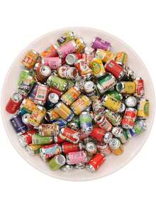 5/20/30/50 Pcs Random Style Resin Miniature Simulated Food & Bottle, Random Color DIY Hair Clips, Phone Cases, Refrigerator Magnets, Dollhouse Decor, Jewelry Making Supplies